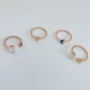 Set of 4 Torrid Gold Celestial Rings size 9